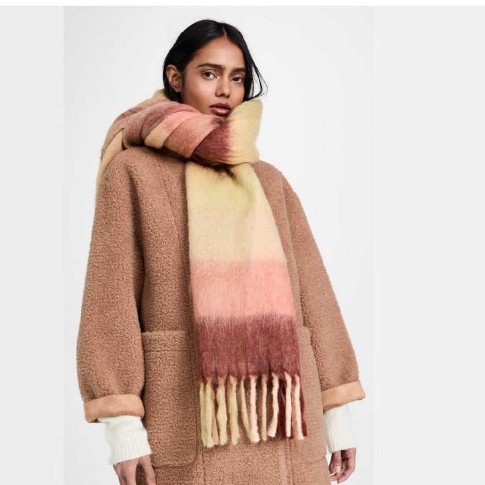 Madewell Brushed Plaid Fringe Scarf